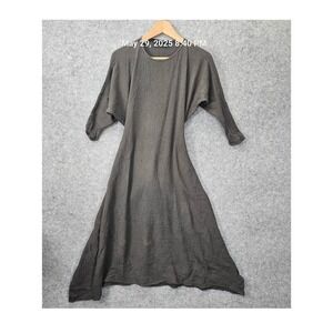 ALASDAIR Gauze Dress Womens XS‎ Gray Textured Midi Batwing Flowy Drape Basic